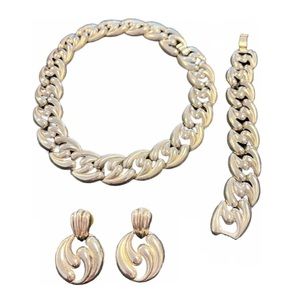 Vintage Chunky Necklace Set with Earrings/Bracelet